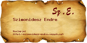 Szimonidesz Endre névjegykártya